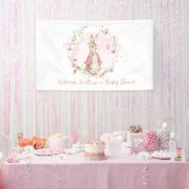 Peter Rabbit Baby shower Girl Banner