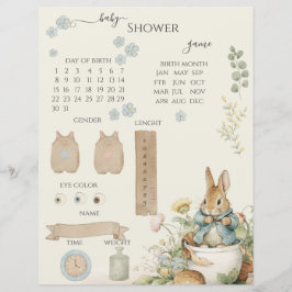 Peter Rabbit Baby shower Guessing Spel