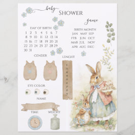 Peter Rabbit Baby shower Guessing Spel