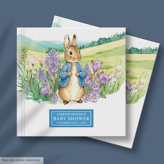 Peter Rabbit Baby shower Guest Book Boy Gastenboek