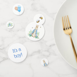 Peter Rabbit Baby shower Het is een jongetje Confetti