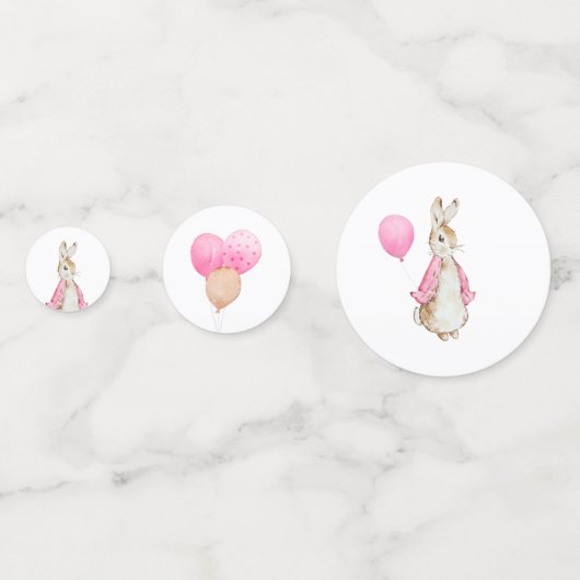 Peter Rabbit Baby shower Het is een meisje Confetti (Voorkanten)