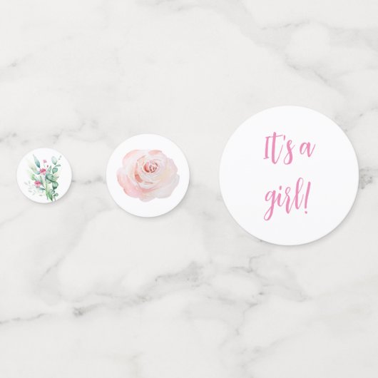 Peter Rabbit Baby shower Het is een meisje Confetti (Achterkanten)