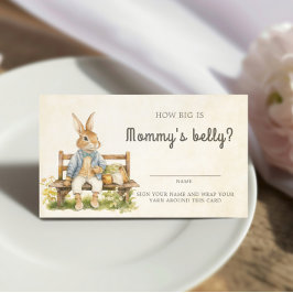 Peter Rabbit Baby shower Hoe groot is mama's buik Informatiekaartje