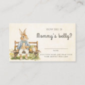 Peter Rabbit Baby shower Hoe groot is mama's buik Informatiekaartje (Voorkant)