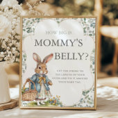 Peter Rabbit Baby shower Hoe groot is mama's buik Poster