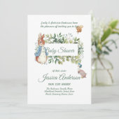 Peter Rabbit BABY SHOWER Invitations Boy or Girl Kaart (Staand voorkant)