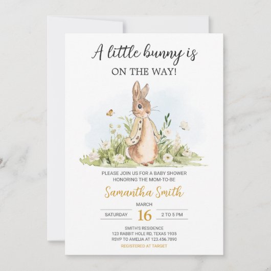 Peter Rabbit Baby shower Kaart (Voorkant)