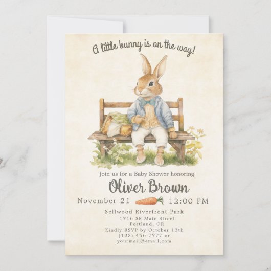  Peter Rabbit Baby shower Kaart (Voorkant)