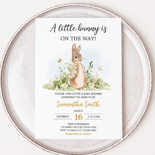 Peter Rabbit Baby shower Kaart