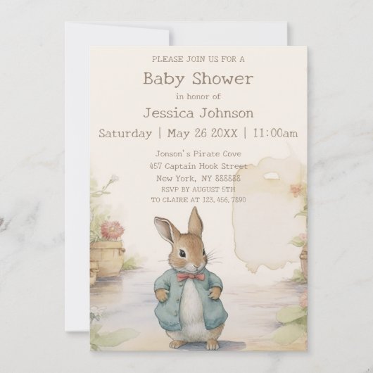 Peter Rabbit Baby shower Kaart (Voorkant)