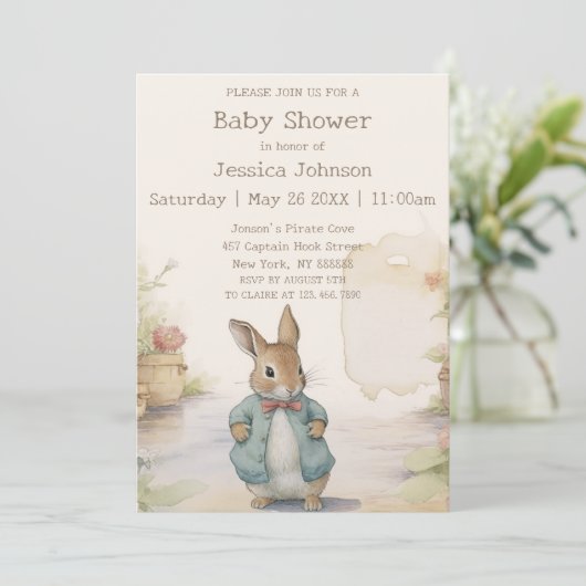 Peter Rabbit Baby shower Kaart (Staand voorkant)