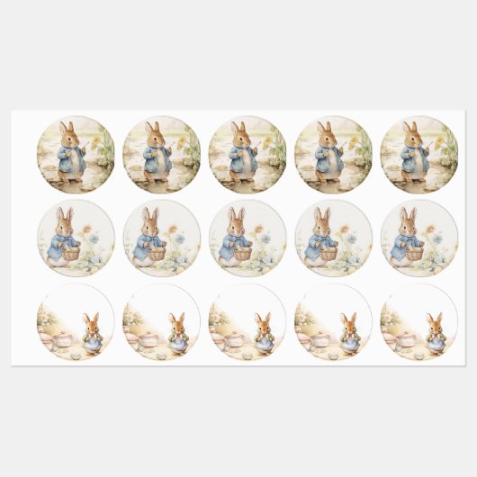 Peter Rabbit Baby shower Labels (Vel)