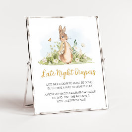 Peter Rabbit Baby shower Late Night Luiers Poster