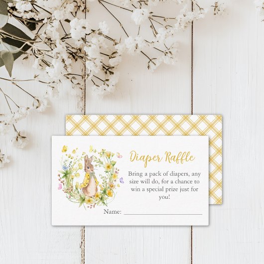 Peter Rabbit Baby shower Luier Raffle Enclosure C Informatiekaartje