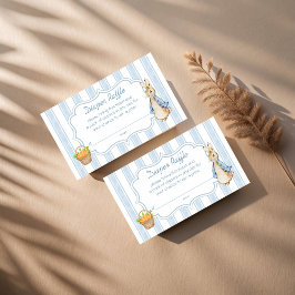 Peter rabbit baby shower luierverloting informatiekaartje