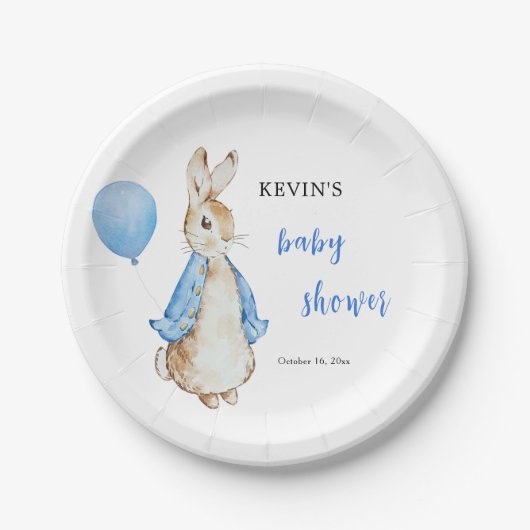 Peter Rabbit Baby shower Papieren Bordje (Voorkant)