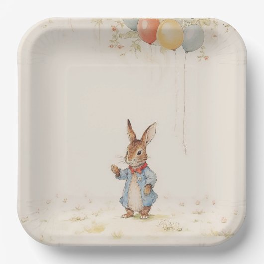 Peter Rabbit Baby shower Papieren Bordje (Voorkant)