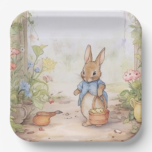 Peter Rabbit Baby shower Papieren Bordje (Voorkant)