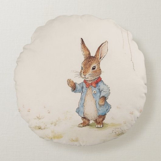 Peter Rabbit Baby shower Rond Kussen (Voorkant)