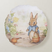 Peter Rabbit Baby shower Rond Kussen (Voorkant)