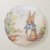 Peter Rabbit Baby shower Rond Kussen (Achterkant)