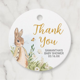 Peter Rabbit Baby shower Ronde Bedankjes Labels