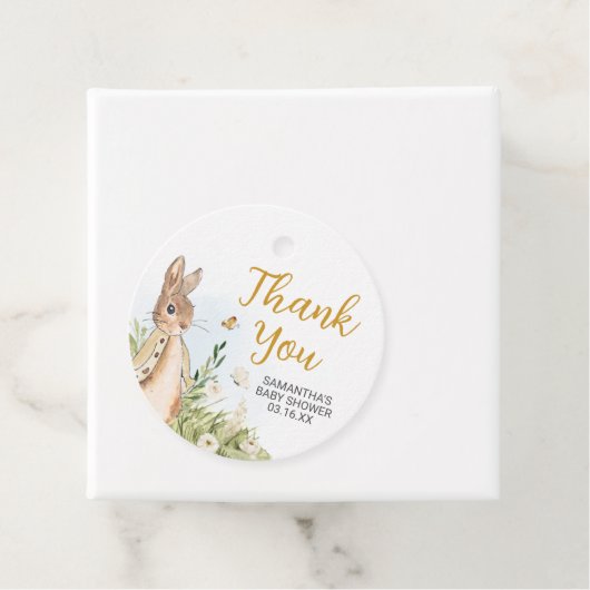 Peter Rabbit Baby shower Ronde Bedankjes Labels (In situ)