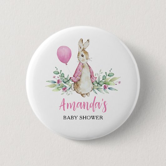 Peter Rabbit Baby shower Ronde Button 5,7 Cm (Voorkant)