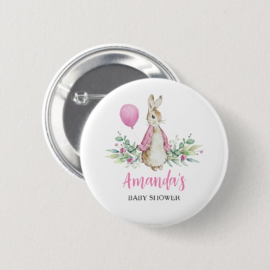 Peter Rabbit Baby shower Ronde Button 5,7 Cm (Voorkant /achterkant)