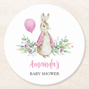 Peter Rabbit Baby shower Ronde Kartonnen Onderzetter
