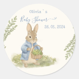 Peter Rabbit Baby shower Ronde Sticker