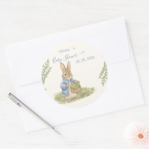 Peter Rabbit Baby shower Ronde Sticker