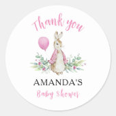 Peter Rabbit Baby shower Ronde Sticker (Voorkant)