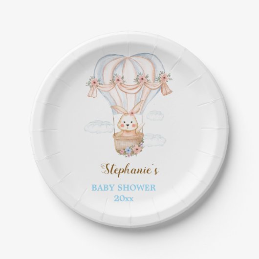 Peter rabbit baby shower servies sjabloon papieren bordje (Voorkant)