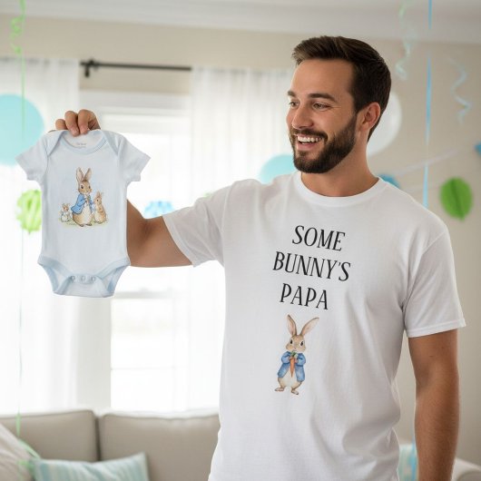 Peter Rabbit Baby Shower Some Bunny's Papa Dad  T-shirt