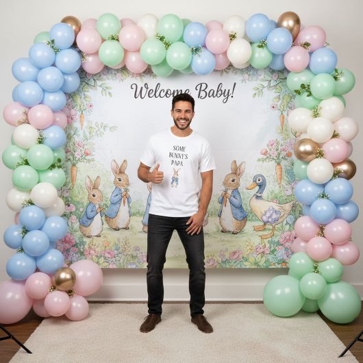 Peter Rabbit Baby Shower Some Bunny's Papa Dad  T-shirt