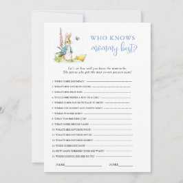 Peter Rabbit Baby shower spel Kaart