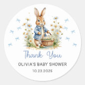 Peter Rabbit Baby Shower Sticker (Voorkant)
