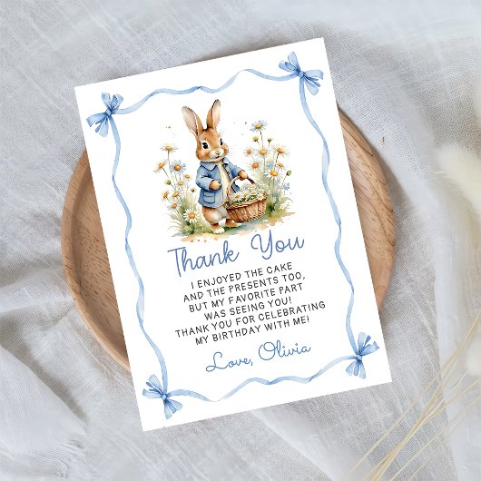 Peter Rabbit Baby Shower Thank You Card Bedankkaart