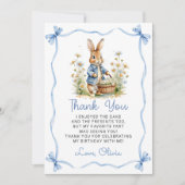 Peter Rabbit Baby Shower Thank You Card Bedankkaart (Voorkant)