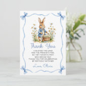 Peter Rabbit Baby Shower Thank You Card Bedankkaart (Staand voorkant)