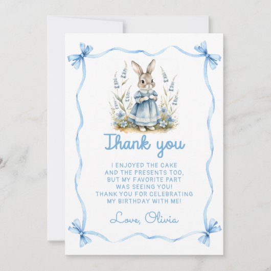 Peter Rabbit Baby Shower Thank You Card Bedankkaart (Voorkant)