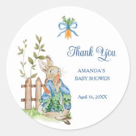 Peter Rabbit Baby Shower Thank You Ronde Sticker
