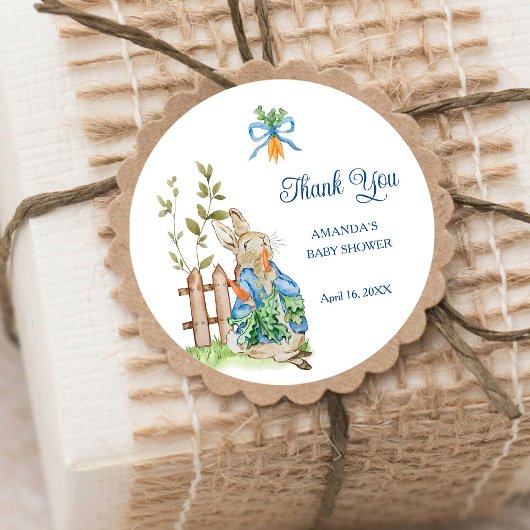 Peter Rabbit Baby Shower Thank You Ronde Sticker
