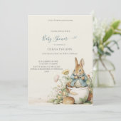 Peter Rabbit Baby shower Uitnodiging (Staand voorkant)
