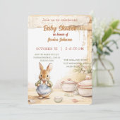 Peter Rabbit Baby shower Uitnodiging (Staand voorkant)