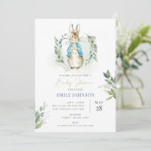 Peter Rabbit Baby shower Uitnodiging (Staand voorkant)