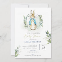 Peter Rabbit Baby shower Uitnodiging