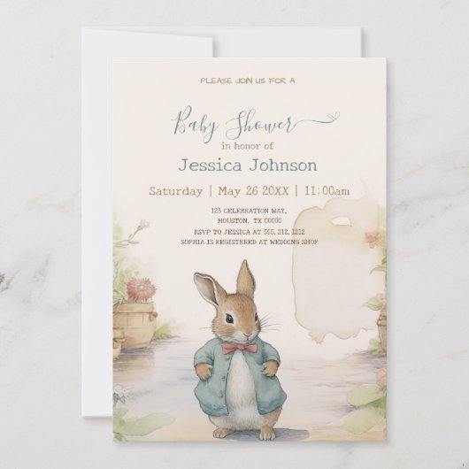 Peter Rabbit Baby shower Uitnodiging (Voorkant)